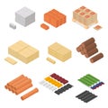 Construction Material Isometric View. Vector