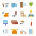 Construction Materials Icons Set Royalty Free Stock Photo