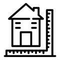 Construction measurements icon, outline style Royalty Free Stock Photo