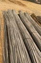 Construction metal rods laying on site Royalty Free Stock Photo
