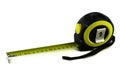 Construction meter - tape measure with extended ruler isolated on a white background Royalty Free Stock Photo