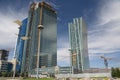 The construction of modern buildings in Astana Royalty Free Stock Photo