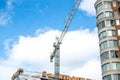 Construction of the modern condo buildings with huge windows and balconies Royalty Free Stock Photo