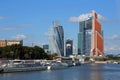 Construction of a modern high-rise business centerr Moscow city.