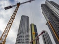 Construction of modern skyscrapers against the sky. Israel Royalty Free Stock Photo