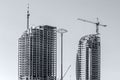 Construction of a modern tall building Royalty Free Stock Photo