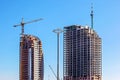 Construction of a modern tall building Royalty Free Stock Photo