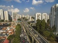 Construction of the monorail system, monorail line `17 gold`, avenida Jornalista Roberto Marinho, SÃÂ£o Paulo, Brazil