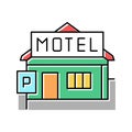 construction motel color icon vector illustration Royalty Free Stock Photo