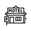 construction motel line icon vector illustration