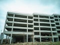 Construction of a multi-level parking for cars. Monolithic concrete structure Royalty Free Stock Photo