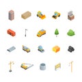 Construction of Multistory Building Concept Icons 3d Isometric View. Vector Royalty Free Stock Photo