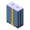 Construction multistory building icon isometric vector. City house