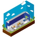 Construction of multistory building isometric design Royalty Free Stock Photo