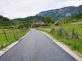 Construction of new asphalt road in Salciua Royalty Free Stock Photo