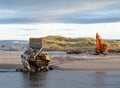 This is the construction of bridge that will cross the River Lossie.