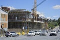 Construction of a new building, with crane in Sandton, Johannesburg