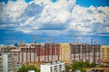 Construction of new buildings and beautiful sky Royalty Free Stock Photo