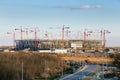 Construction of new football stadium in Rostov-on-Don. Russia Royalty Free Stock Photo