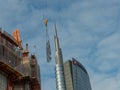 Construction of a new library of trees in the island district. In the architectural redevelopment project Royalty Free Stock Photo