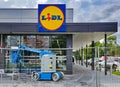 Construction of the new Lidl store of the German international chain in Riga
