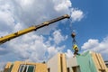 Construction of new and modern modular house Royalty Free Stock Photo