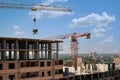 Construction of a new modern residential complex Royalty Free Stock Photo