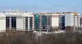 Construction of new multi-storey residential buildings. the new district of the city Royalty Free Stock Photo