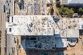 Construction of new multistorey commercial building. aerial overhead view Royalty Free Stock Photo