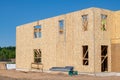 construction of a new plywood house Royalty Free Stock Photo