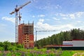 Construction of a new residential house. Moscow region, Russia Royalty Free Stock Photo