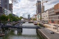 View on the Wijnhaven district, the high rise area in city center of Rotterdam Royalty Free Stock Photo