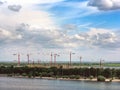 Construction of a new shopping complex on the banks of the river