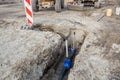 Construction of new water line Royalty Free Stock Photo