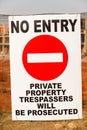 Construction No Entry Sign Fence