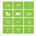 Construction objects icons vector windows