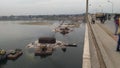 Construction of Over bridge in Ganga river.