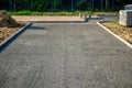 Construction of pavement of coloured concrete blocks