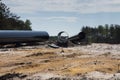 Construction of the pipeline of liquefied natural gas from the LNG terminal at Swinoujscie in Poland Royalty Free Stock Photo