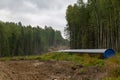 Construction of a pipeline in Siberia