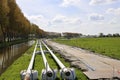 construction of a pipeline for transportation of high calorific natural and hydrogen gas Royalty Free Stock Photo