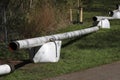 construction of a pipeline for transportation of high calorific natural and hydrogen gas in Nieuwrkerk aan den IJssel Royalty Free Stock Photo