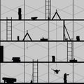 Construction place art vector on grey