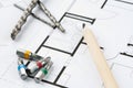 Construction Plan Tools Royalty Free Stock Photo