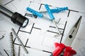 Construction Plan Tools Royalty Free Stock Photo