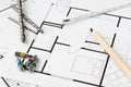 Construction Plan Tools Royalty Free Stock Photo