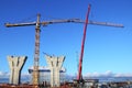 Construction plant, Erection of towers crane, connecting outer