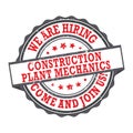 Construction Plant Mechanics - we are hiring