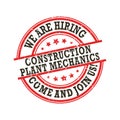 Construction Plant Mechanics - we are hiring