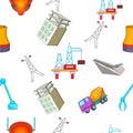 Construction plant pattern, cartoon style